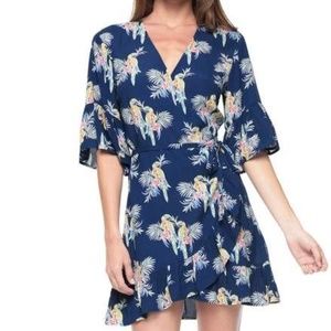 EUC Juicy by Juicy Couture West Indies Parrot Wrap Dress Size XL